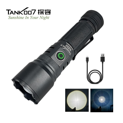 TANK007強光手電筒戶外伸縮調焦手電LED直充遠射電筒KZ03